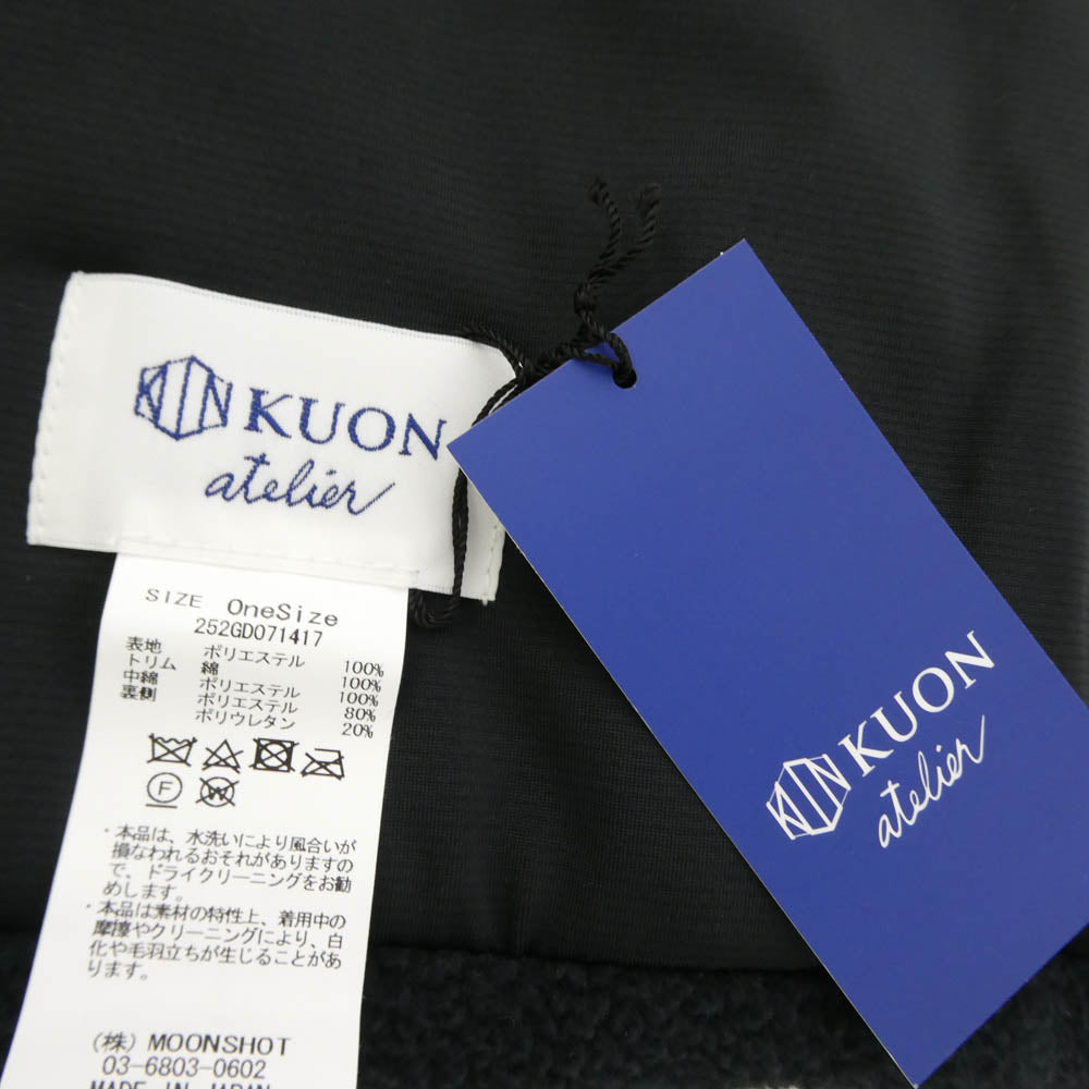 KUON クオン 252GD071417 High Pile Fleece Scarf ハイパイル フリース スカーフ 中綿 マフラー ブラック系【極上美品】【中古】