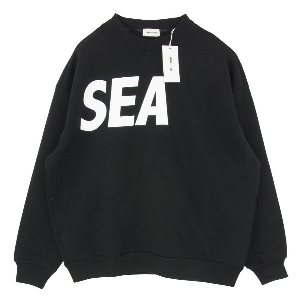 WIND AND SEA ウィンダンシー 26SS WDS-O-CLN-26-Q1-CS-02 RELAXED FIT CREWNECK PONTE SWEATSHIRT リラックス フィット クルーネック スウェット トレーナー ブラック系 L【極上美品】【中古】