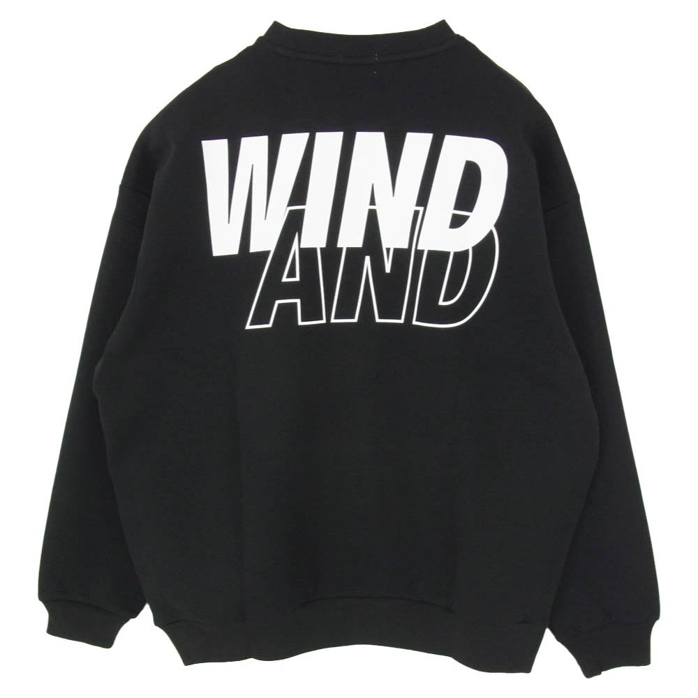 WIND AND SEA ウィンダンシー 26SS WDS-O-CLN-26-Q1-CS-02 RELAXED FIT CREWNECK PONTE SWEATSHIRT リラックス フィット クルーネック スウェット トレーナー ブラック系 L【極上美品】【中古】