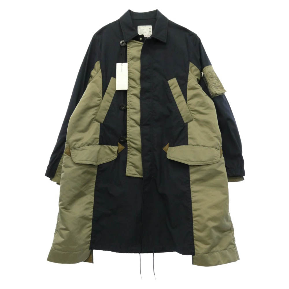 Sacai サカイ 21AW SCM-035 MILITARY COAT ドッキング ミリタリーコート ダークネイビー系 3【極上美品】【中古】