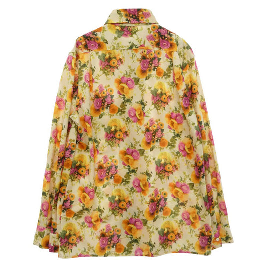 Paul Smith ポール・スミス フラワー総柄 ポケット付き 長袖 ドレスシャツ オレンジ系 マルチカラー系 L【中古】