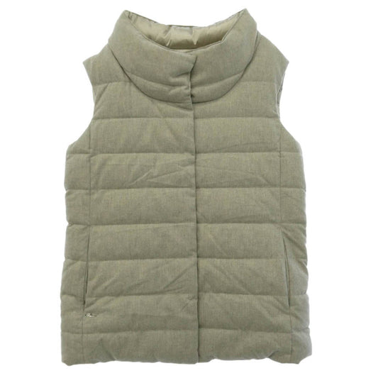 RALPH LAUREN ラルフローレン 16786U6 黒タグ ウール リバーシブル ハイネック ダウンベスト グレー系 S【中古】
