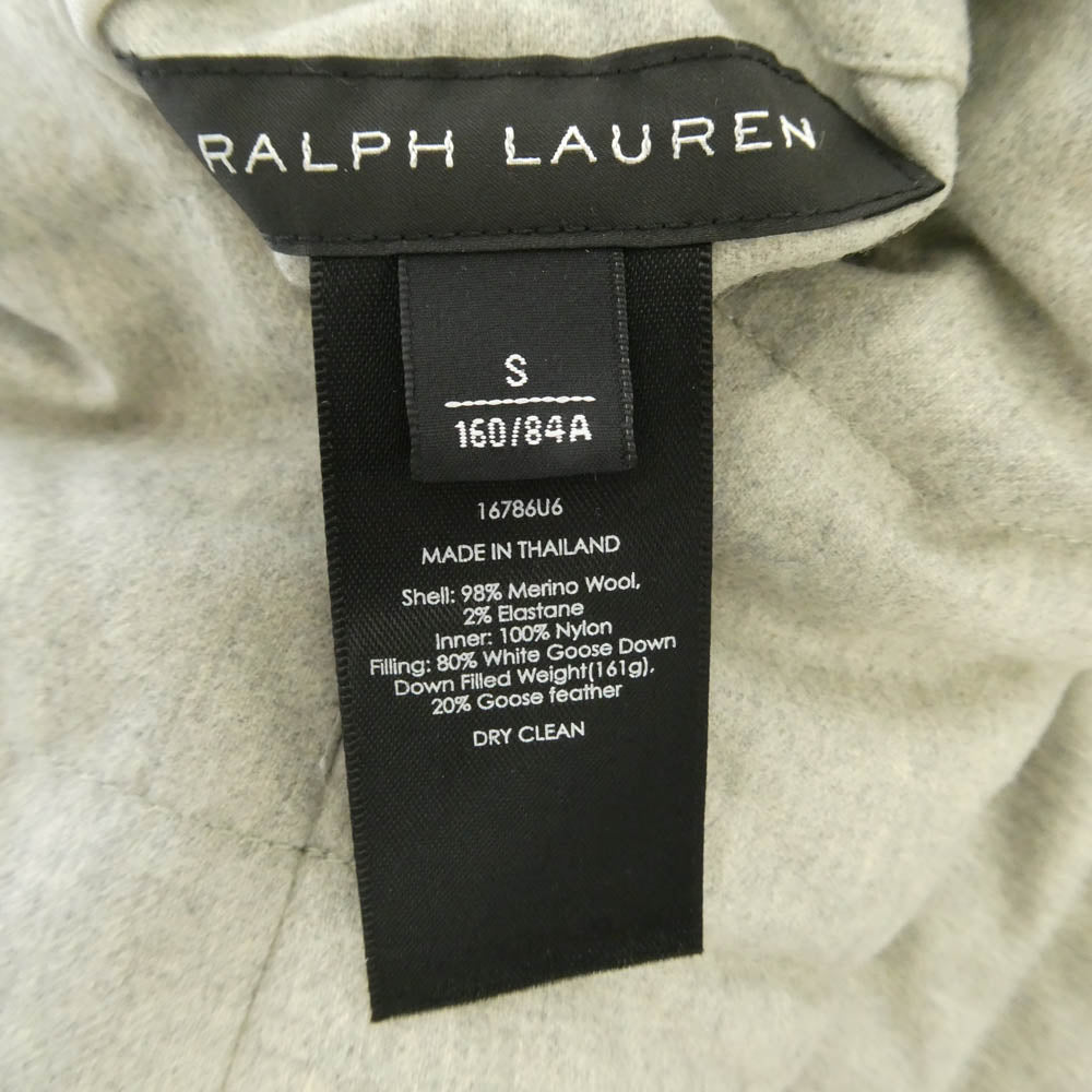 RALPH LAUREN ラルフローレン 16786U6 黒タグ ウール リバーシブル ハイネック ダウンベスト グレー系 S【中古】