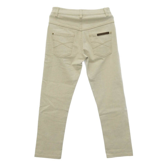 Brunello Cucinelli ブルネロクチネリ ロゴレザータグ ジップフライ 5ポケット デニムパンツ ジーンズ オフホワイト系 I 38【中古】