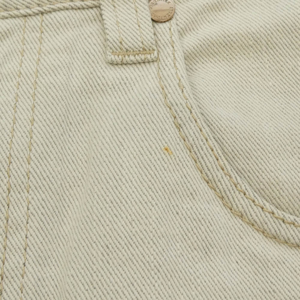 Brunello Cucinelli ブルネロクチネリ ロゴレザータグ ジップフライ 5ポケット デニムパンツ ジーンズ オフホワイト系 I 38【中古】