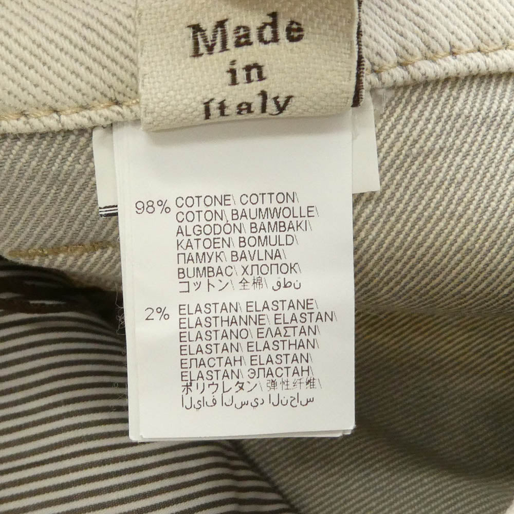 Brunello Cucinelli ブルネロクチネリ ロゴレザータグ ジップフライ 5ポケット デニムパンツ ジーンズ オフホワイト系 I 38【中古】