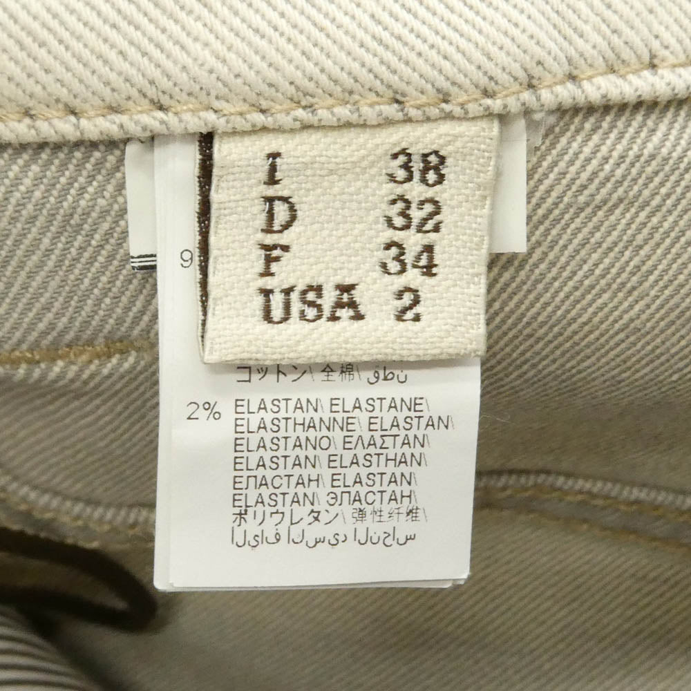Brunello Cucinelli ブルネロクチネリ ロゴレザータグ ジップフライ 5ポケット デニムパンツ ジーンズ オフホワイト系 I 38【中古】