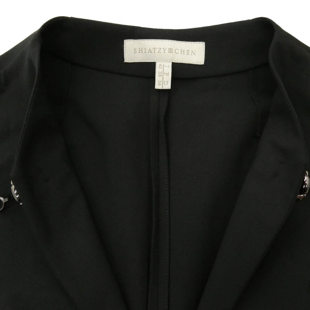 シャッツィチェン ホースビット ウール ロング ベスト ジレ ブラック系 38【中古】