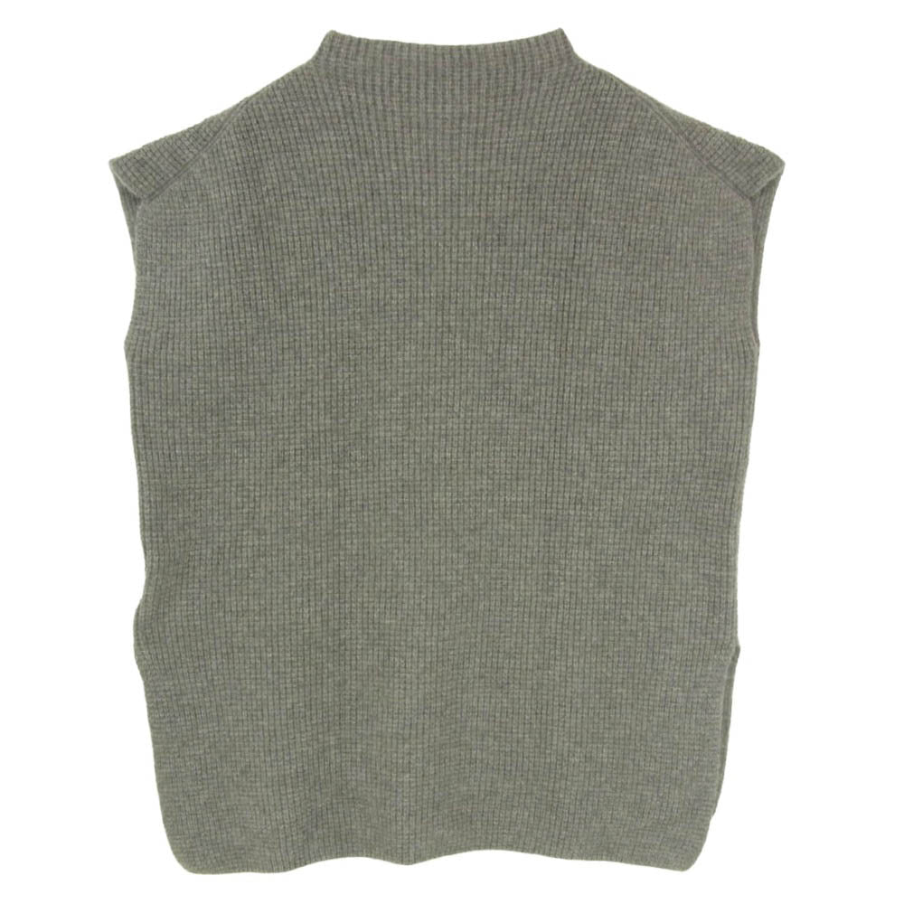 エヴァムエヴァ カシミヤ100% ボトルネック ニット ベスト グレー系 M【中古】