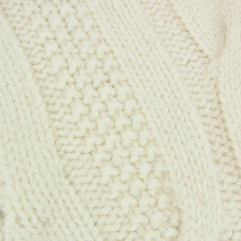 クホ KOPENHAGEN FUR コペンハーゲンファー ニット切替 バックジップ ベスト オフホワイト系 サイズ表記無【中古】