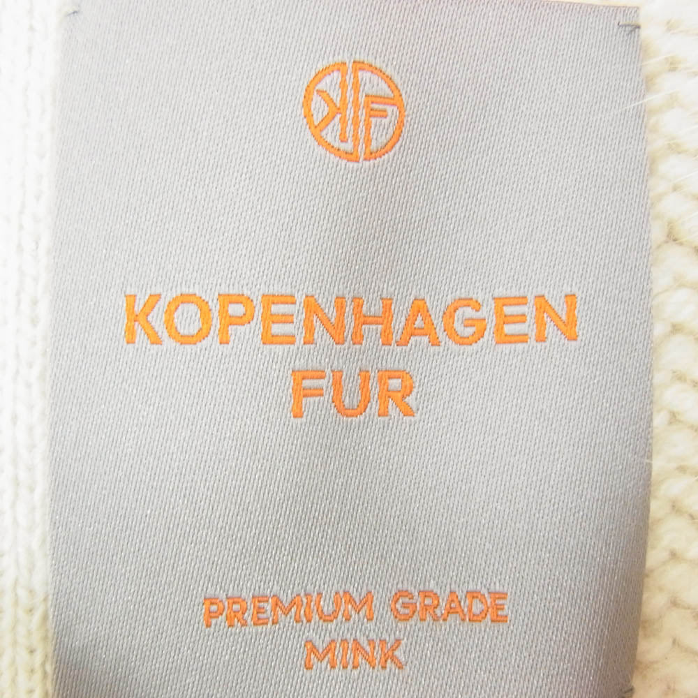 クホ KOPENHAGEN FUR コペンハーゲンファー ニット切替 バックジップ ベスト オフホワイト系 サイズ表記無【中古】
