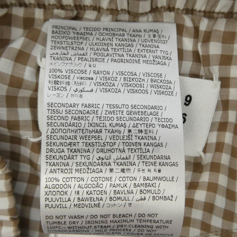 MAISON MARGIELA メゾンマルジェラ 25SS S51ME0034 四つタグ レイヤードギンガムウエストバンド ミディ丈 スカート ブラック系 36【中古】