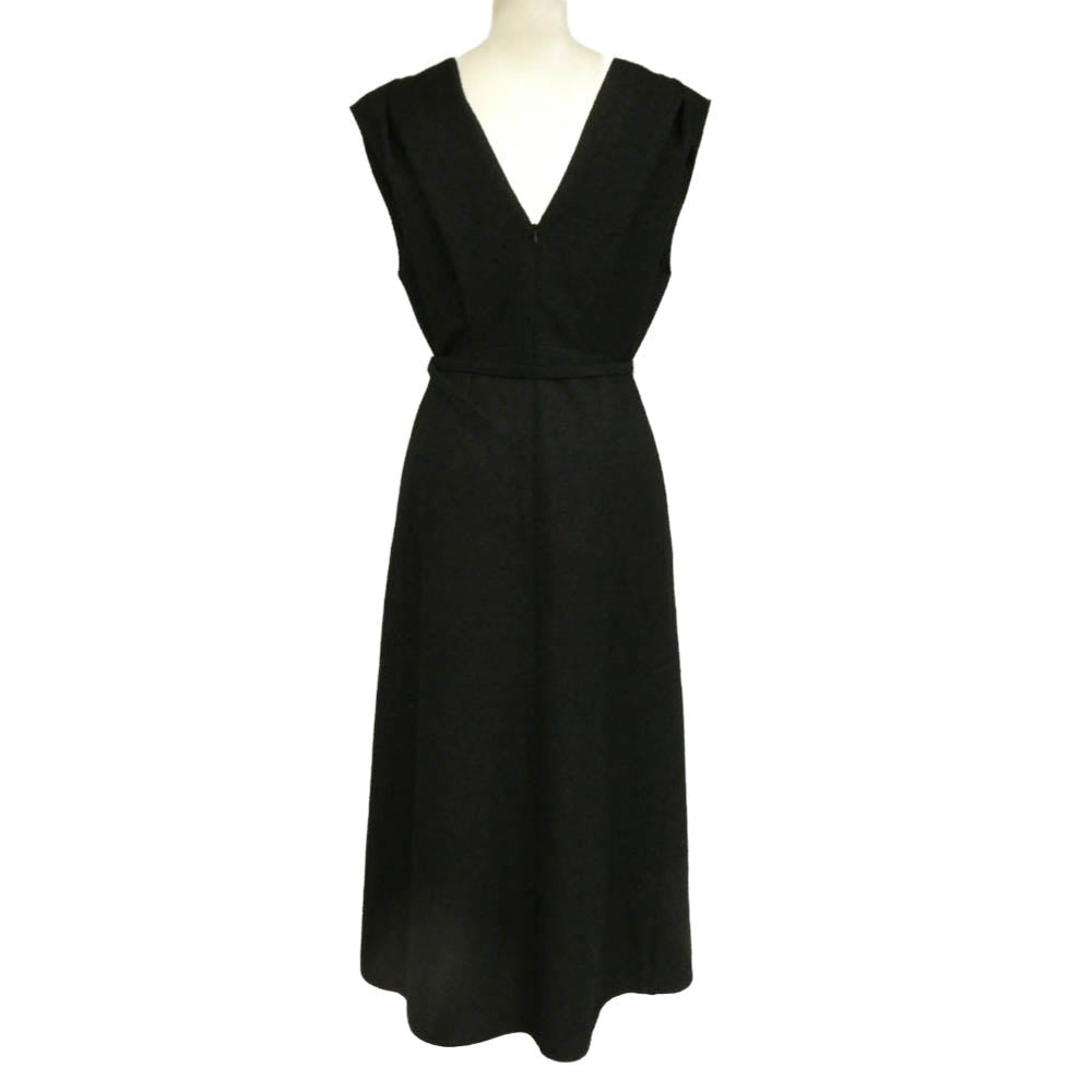 Christian Dior クリスチャンディオール 25SS 521R78A1761 イタリア製 マリア・グラツィア・キウリ期 25SSコレクション LOOK17 Mid-Length Belted Dress ベルト付き ミディドレス ヴァージンウール ワンピース ブラック系 36【中古】