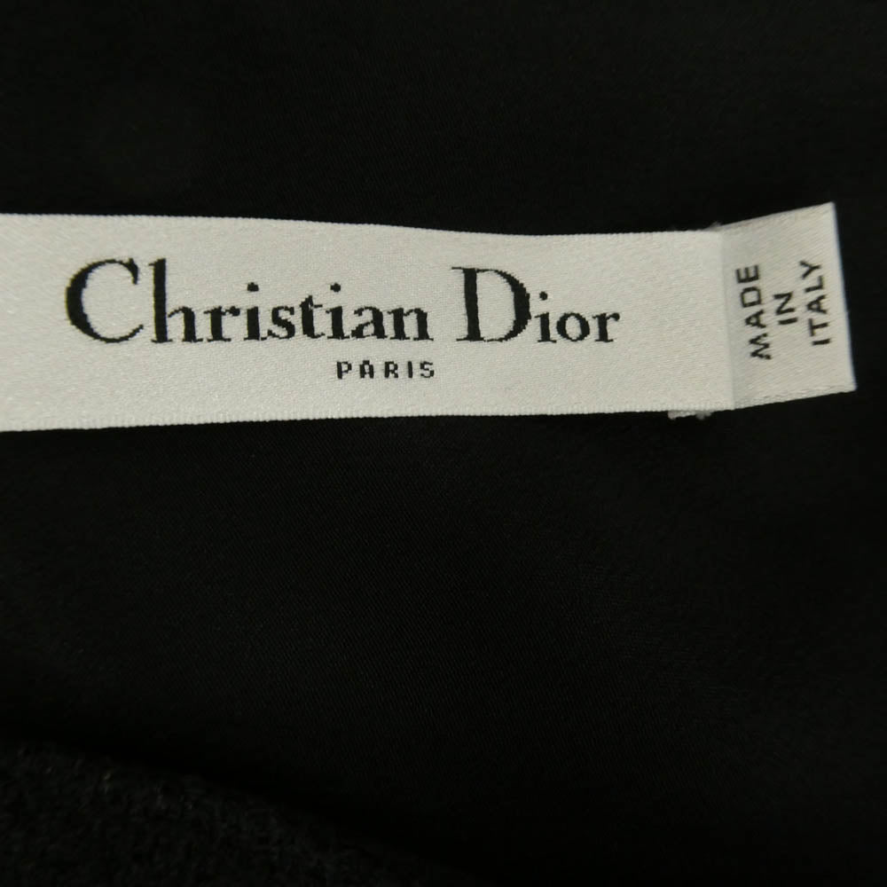 Christian Dior クリスチャンディオール 25SS 521R78A1761 イタリア製 マリア・グラツィア・キウリ期 25SSコレクション LOOK17 Mid-Length Belted Dress ベルト付き ミディドレス ヴァージンウール ワンピース ブラック系 36【中古】