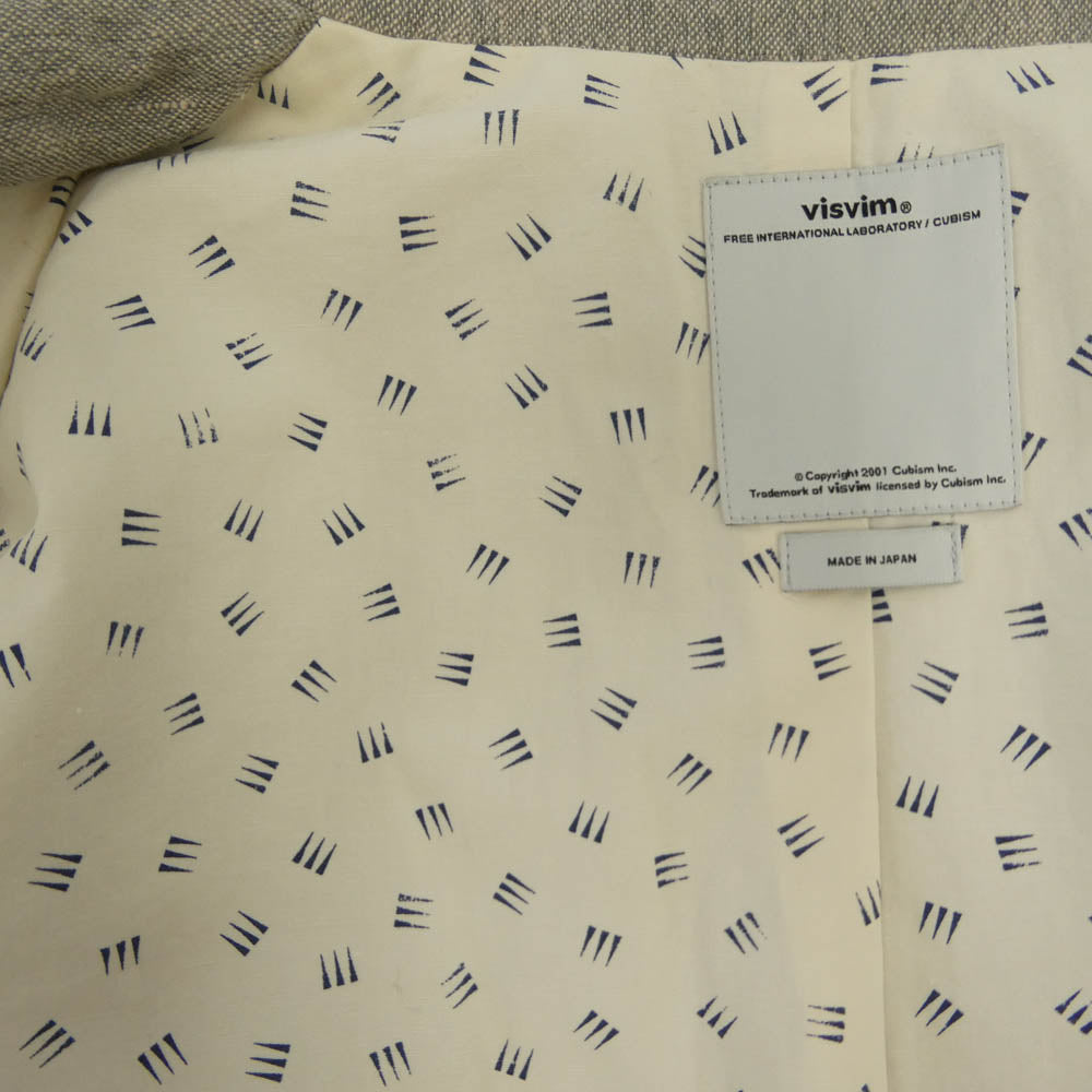 VISVIM ビズビム 14SS 0114105013017 GRANGER BLAZER リネン ブレザー 4B テーラードジャケット グレー系 2【中古】