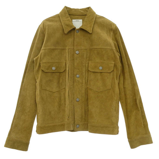 VISVIM ビズビム 15AW 0115205014012 Italian vegetable-tanned cowhide イタリアンベジタブルタンニンカウハイド シェルコンチョボタン レザートラッカージャケット ベージュ系 2【中古】