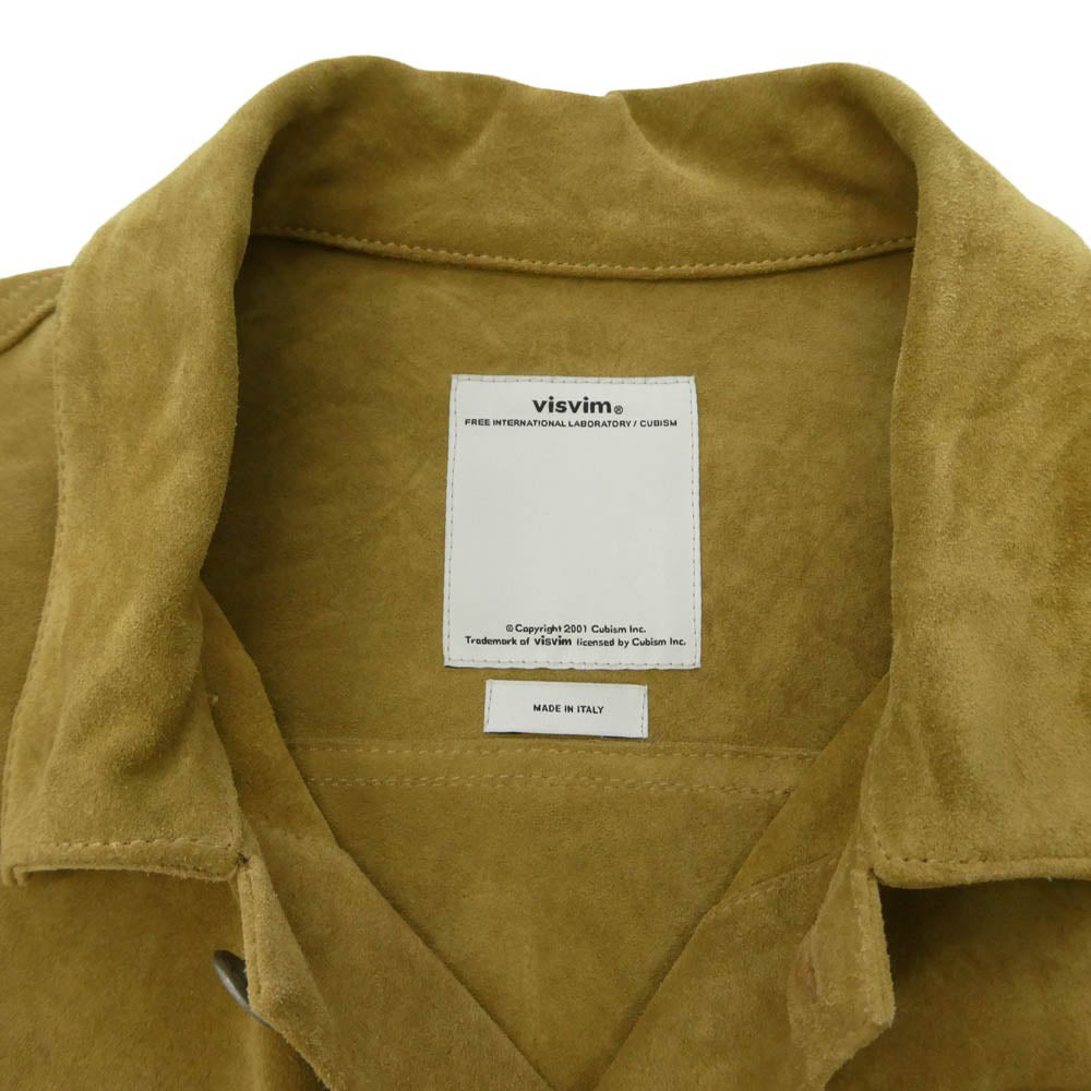 VISVIM ビズビム 15AW 0115205014012 Italian vegetable-tanned cowhide イタリアンベジタブルタンニンカウハイド シェルコンチョボタン レザートラッカージャケット ベージュ系 2【中古】