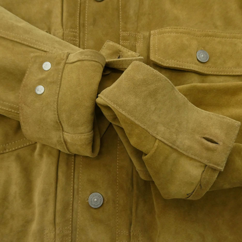 VISVIM ビズビム 15AW 0115205014012 Italian vegetable-tanned cowhide イタリアンベジタブルタンニンカウハイド シェルコンチョボタン レザートラッカージャケット ベージュ系 2【中古】