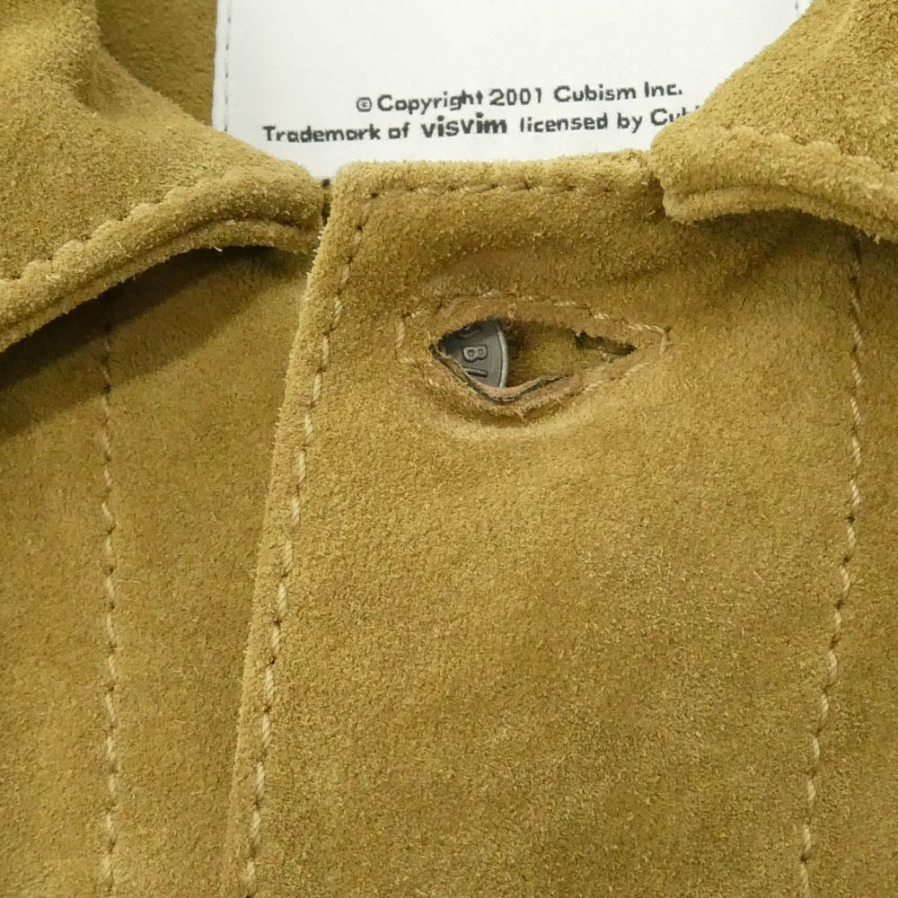 VISVIM ビズビム 15AW 0115205014012 Italian vegetable-tanned cowhide イタリアンベジタブルタンニンカウハイド シェルコンチョボタン レザートラッカージャケット ベージュ系 2【中古】