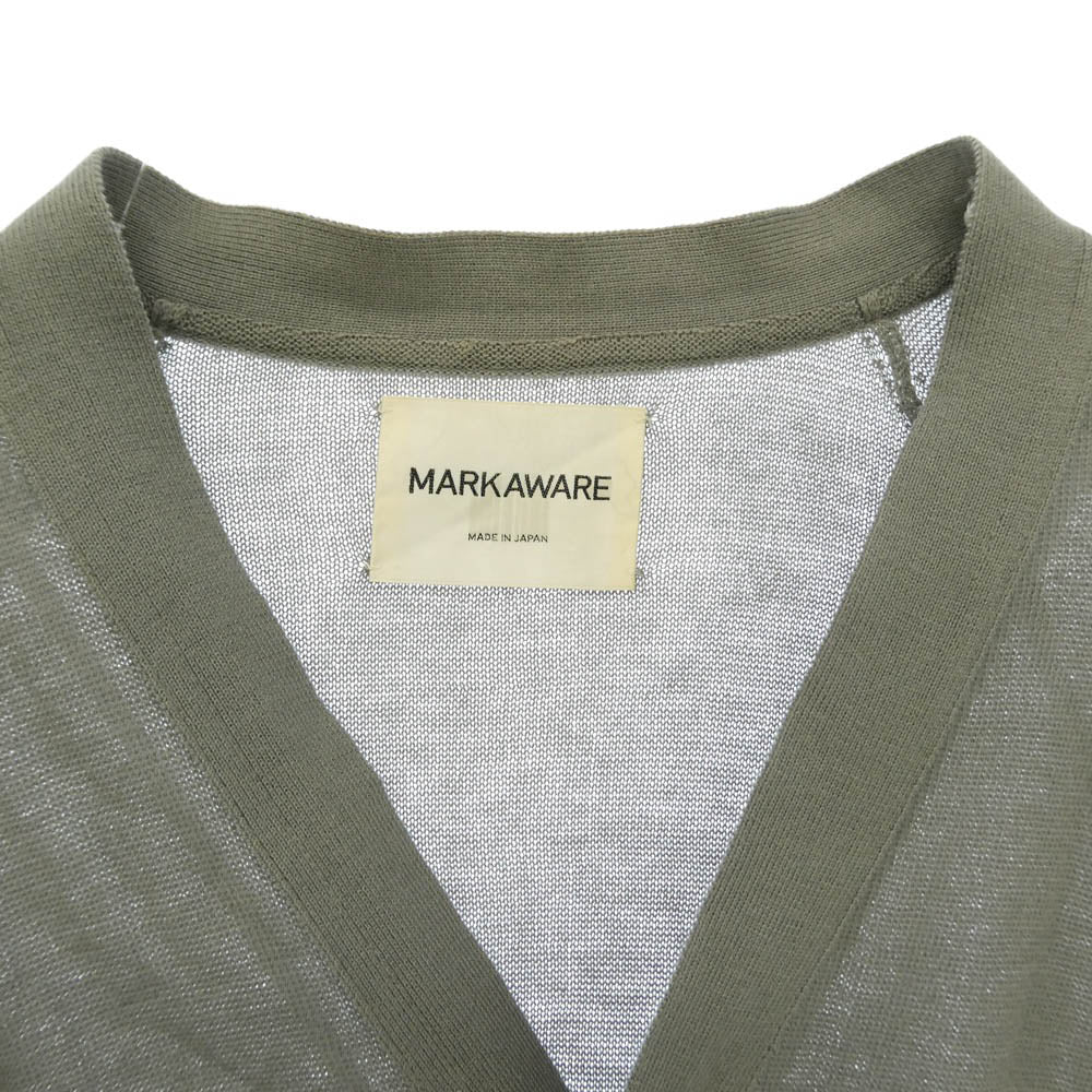 markaware マーカウェア 12AW A12A-30SW01C コットンカシミヤカーディガン グレー系 1【中古】