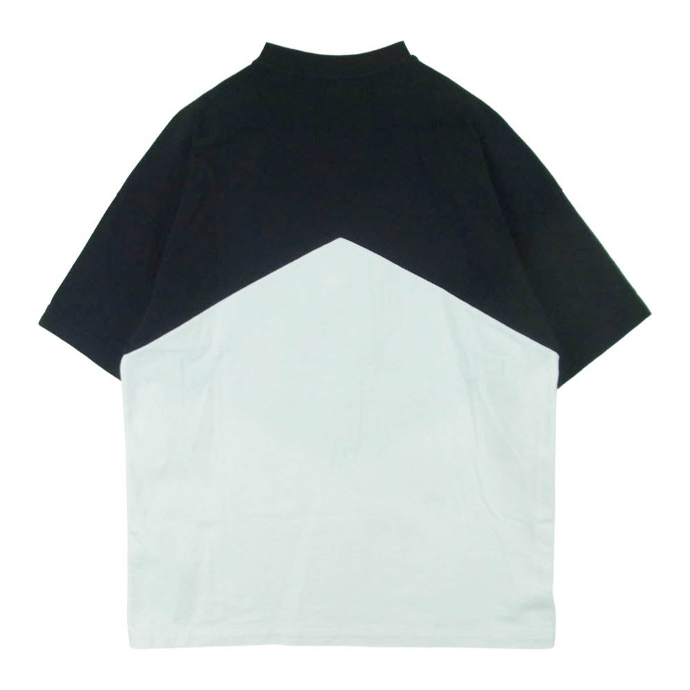 JIL SANDER ジルサンダー JSMU707027 MU248508 バイカラー カラーブロック クルーネック 半袖 Tシャツ ブラック系 ホワイト系 XS【中古】