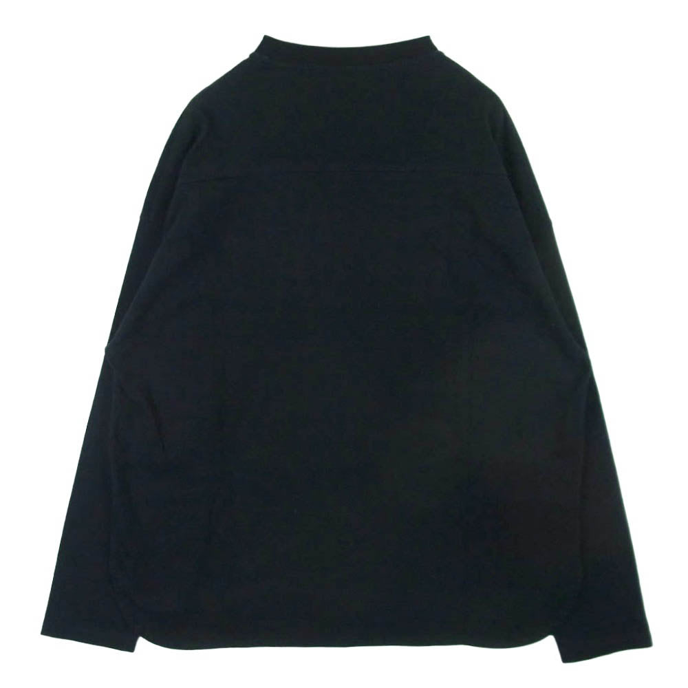JIL SANDER ジルサンダー KKJMBW0115 フロントダブルポケット クルーネック プルオーバー 長袖 Tシャツ カットソー ブラック系 S【中古】