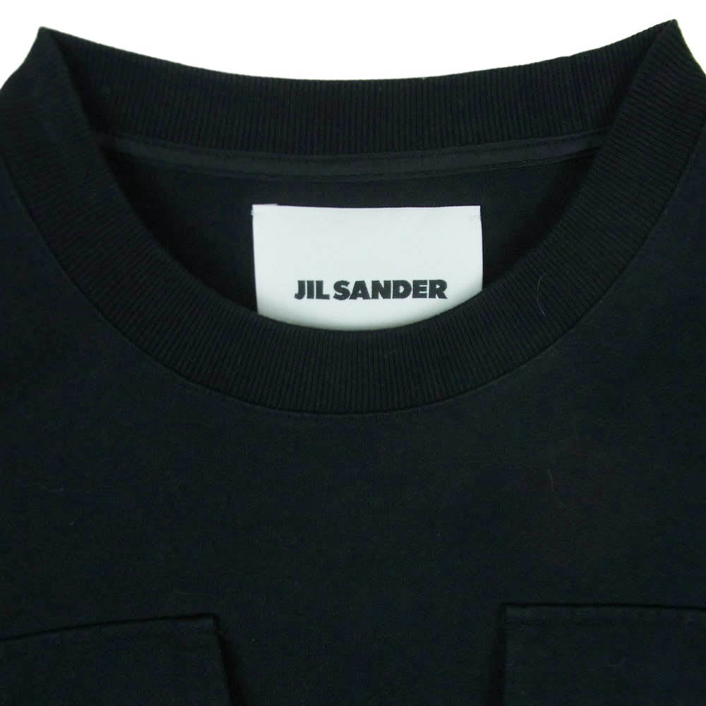 JIL SANDER ジルサンダー KKJMBW0115 フロントダブルポケット クルーネック プルオーバー 長袖 Tシャツ カットソー ブラック系 S【中古】