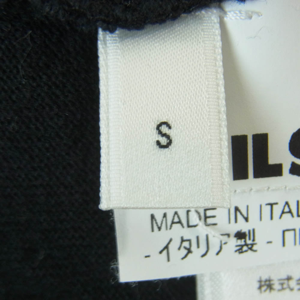 JIL SANDER ジルサンダー KKJMBW0115 フロントダブルポケット クルーネック プルオーバー 長袖 Tシャツ カットソー ブラック系 S【中古】
