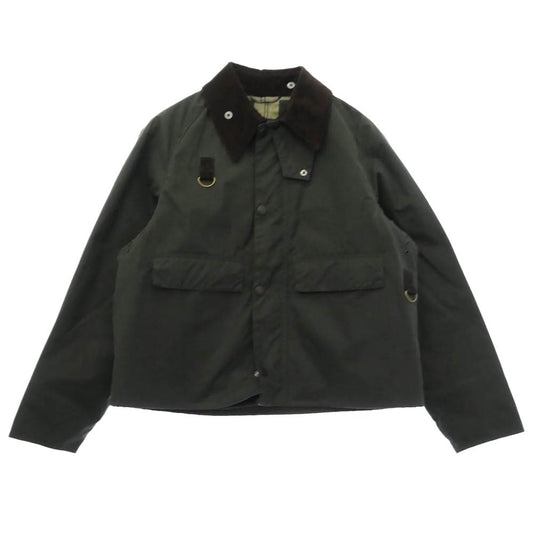 Barbour バブアー 2102413 SPEY スペイ 3ワラント オイルド ワックスコットン ジャケット ショートブルゾン グリーン系 M【中古】
