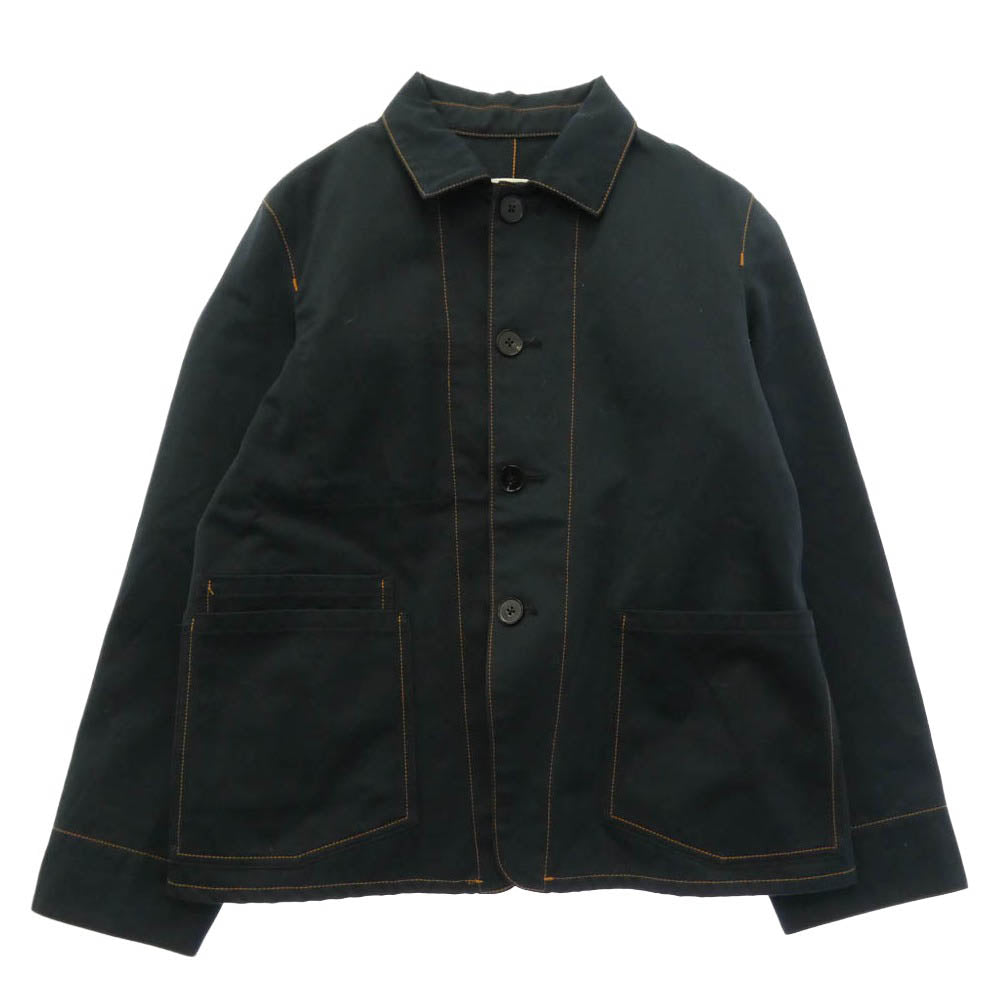 JIL SANDER+ ジルサンダープラス PJPWBA0101 オレンジステッチ デニム カバーオール ジャケット ブラック系 M【中古】
