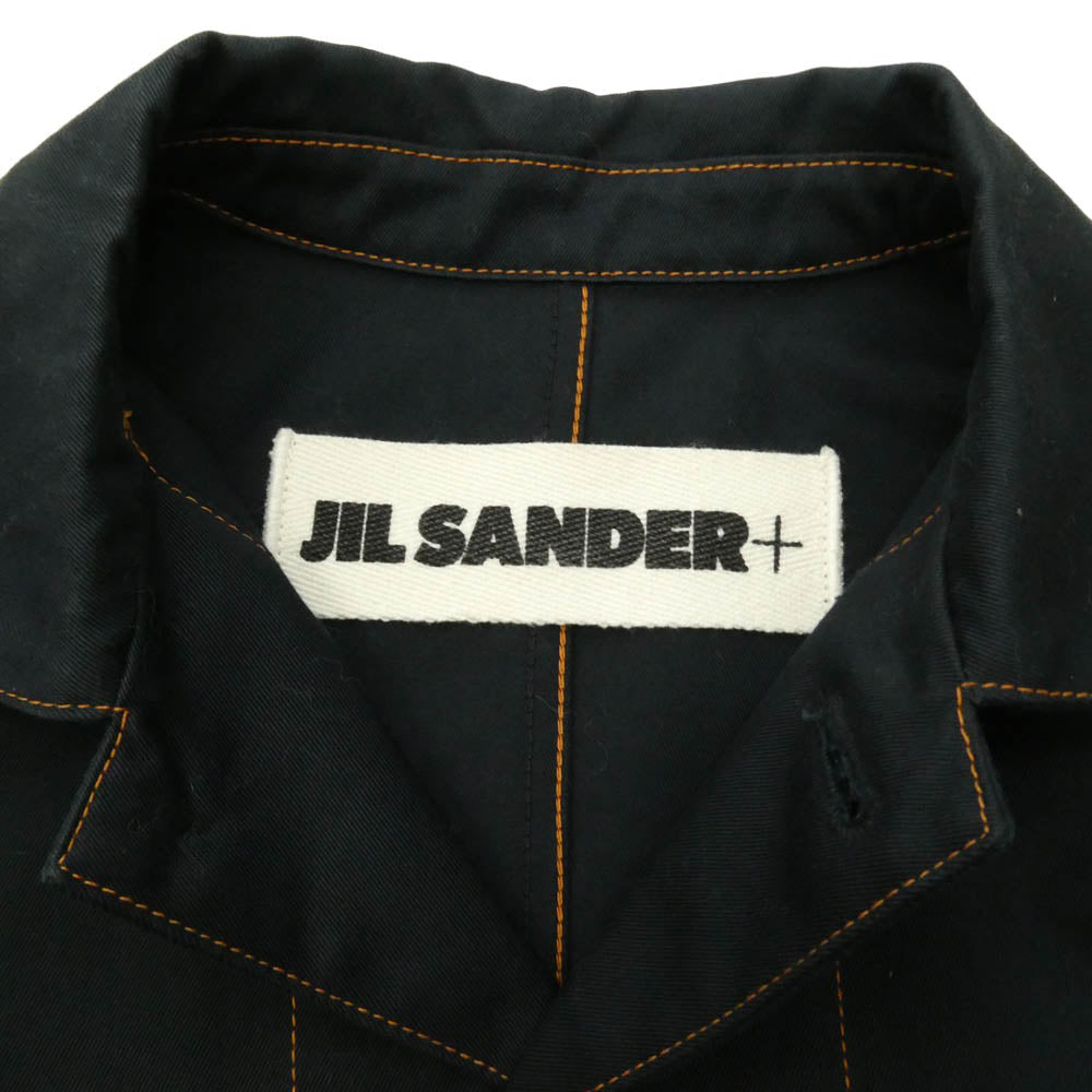 JIL SANDER+ ジルサンダープラス PJPWBA0101 オレンジステッチ デニム カバーオール ジャケット ブラック系 M【中古】