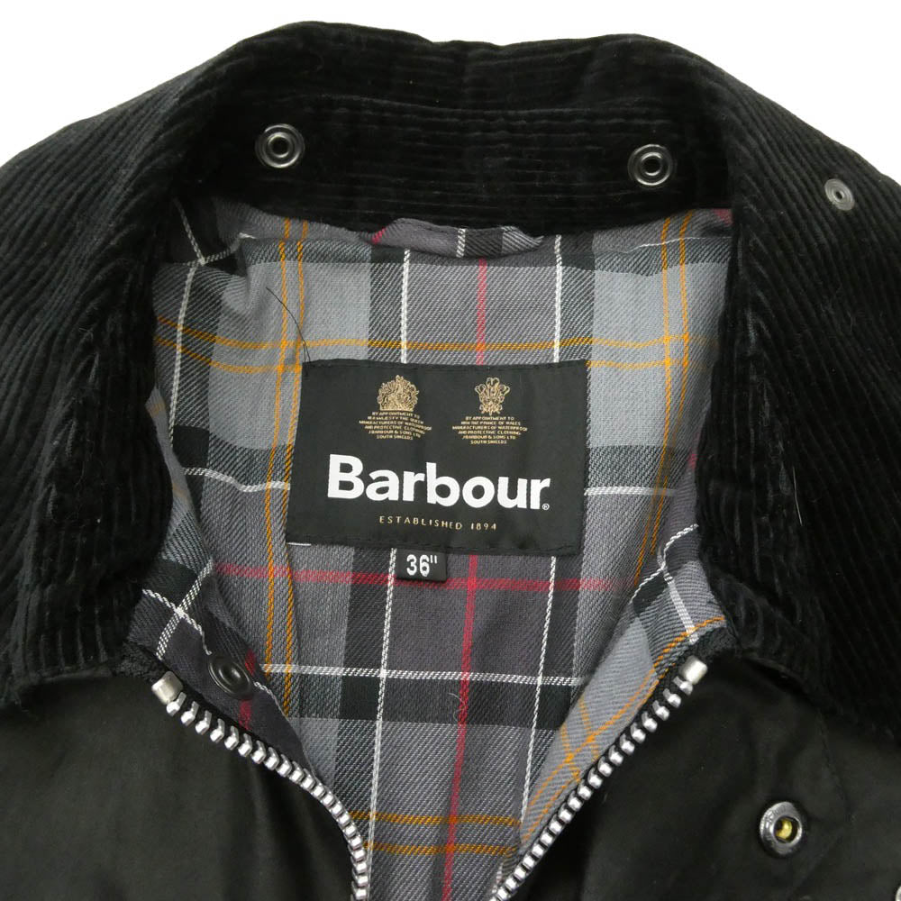Barbour バブアー 23AW 232MWX1678 TRANSPORT トランスポート 2ワラント オイルド ワックスコットン ジャケット ショートブルゾン ブラック系 36【中古】