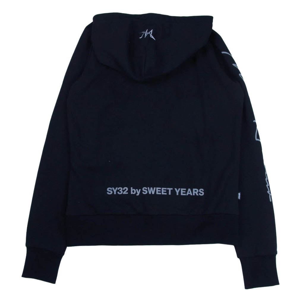 エスワイサーティトゥバイスィートイヤーズ ロゴプリント ジップアップ パーカー ブラック系 S【中古】