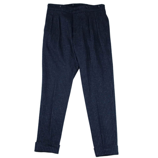 1piu1uguale3 ウノピュウノウグァーレトレ MRP269 WCT006 COMPRESSION STRIPE FLANO JERSEY DANDY SLACKS フラノジャージー スラックス グレー系 4【中古】