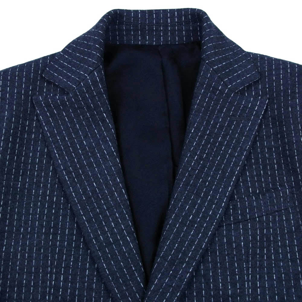 1piu1uguale3 ウノピュウノウグァーレトレ MRB237 WCT006 COMPRESSION STRIPE FLANO JERSEY SINGLE JACKET フラノジャージー 2Bテーラードジャケット グレー系 3【中古】