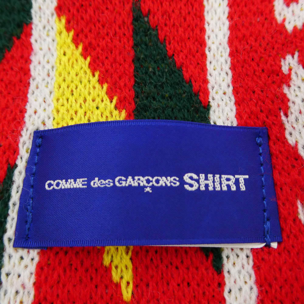 COMME des GARCONS コムデギャルソン 25AW FP-K402 SHIRT シャツ knitted jacquard acrylic football scarves ジャカード アクリル フットボール スカーフ マフラー レッド系 マルチカラー系【中古】