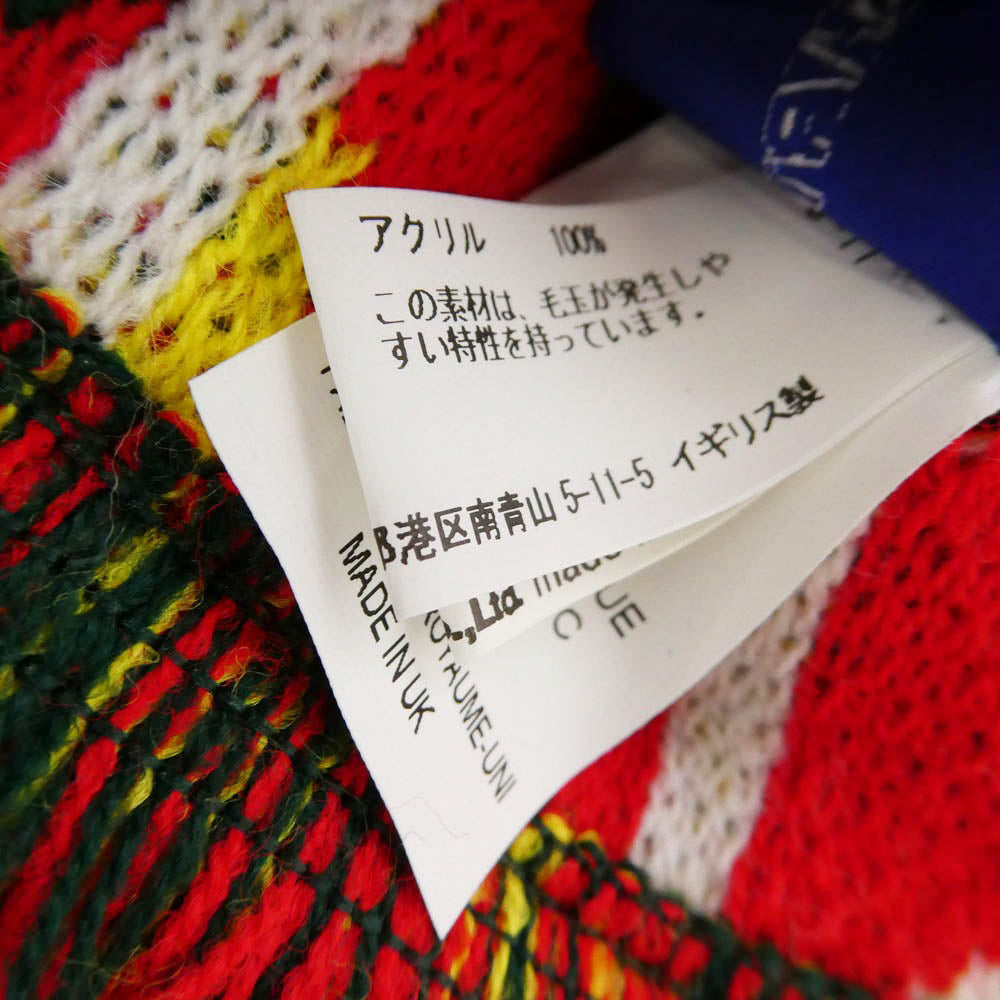 COMME des GARCONS コムデギャルソン 25AW FP-K402 SHIRT シャツ knitted jacquard acrylic football scarves ジャカード アクリル フットボール スカーフ マフラー レッド系 マルチカラー系【中古】
