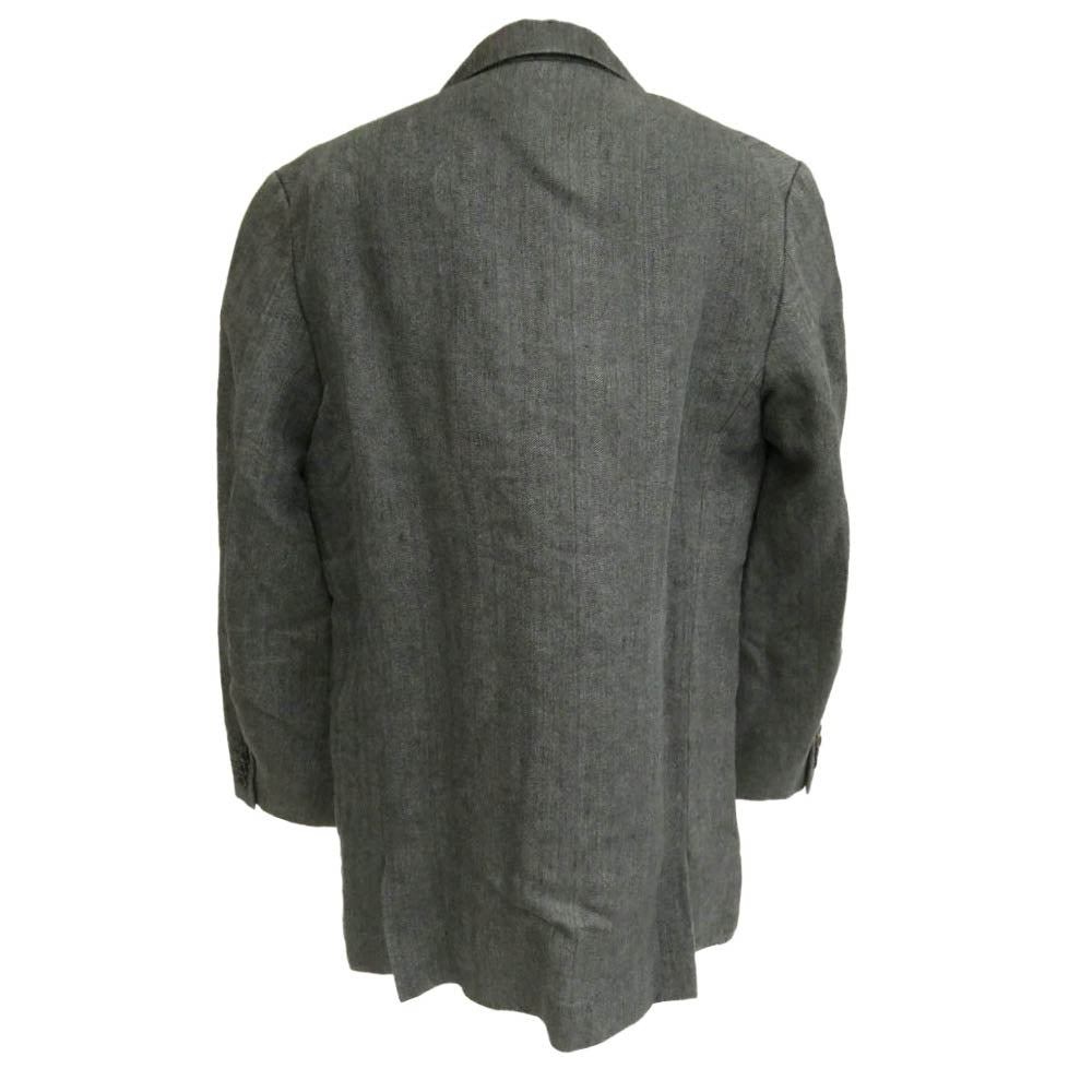COMME des GARCONS HOMME DEUX コムデギャルソンオムドゥ 23SS DK-J047 AD2022 4B ポリ縮 ポリエステル縮絨加工 リネン テーラード ジャケット ダークグレー系 XL【中古】
