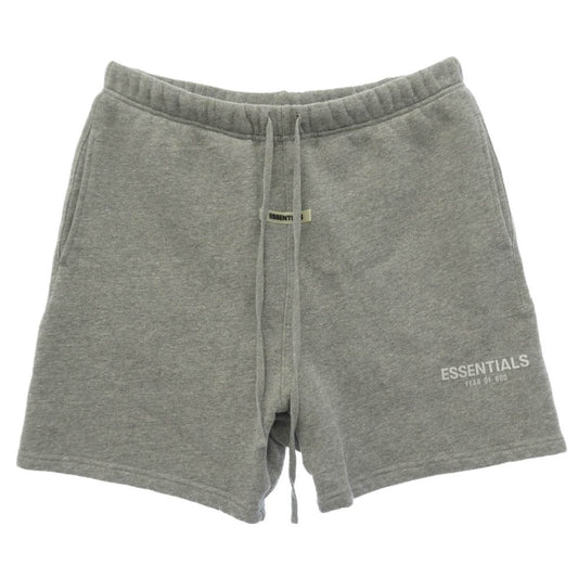 FEAR OF GOD フィアオブゴッド 5568-343-0060 ESSENTIALS SHORT PANTS エッセンシャルズ ラバーロゴ スウェット ハーフパンツ ショーツ グレー グレー系 M【中古】