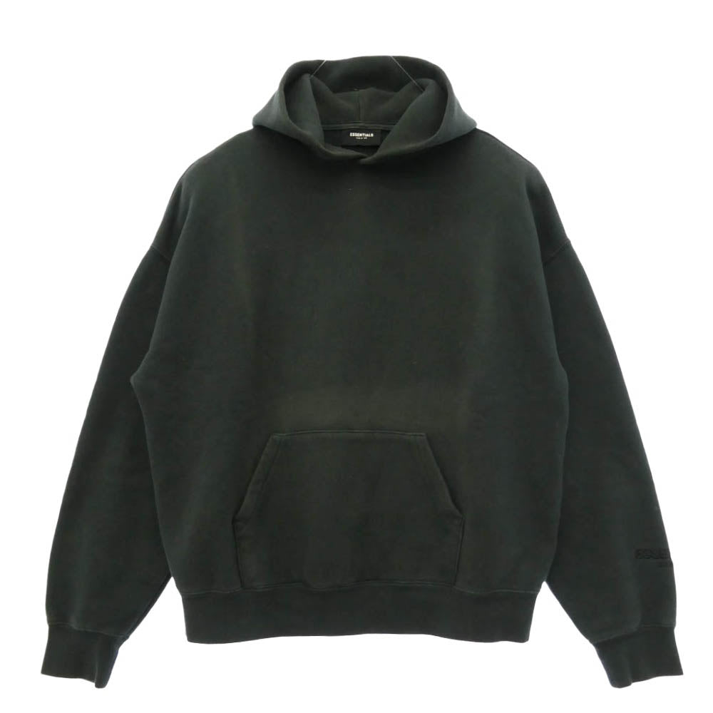 FEAR OF GOD フィアオブゴッド ESSENTIALS バックロゴ プルオーバー パーカー フーディー ブラック系 M【中古】