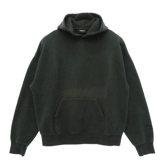 FEAR OF GOD フィアオブゴッド ESSENTIALS バックロゴ プルオーバー パーカー フーディー ブラック系 M【中古】