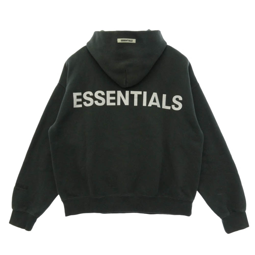 FEAR OF GOD フィアオブゴッド ESSENTIALS バックロゴ プルオーバー パーカー フーディー ブラック系 M【中古】