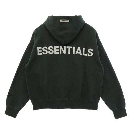 FEAR OF GOD フィアオブゴッド ESSENTIALS バックロゴ プルオーバー パーカー フーディー ブラック系 M【中古】