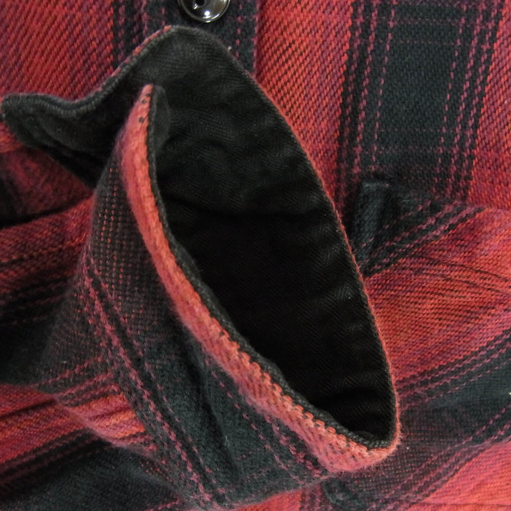 THE FLAT HEAD ザフラットヘッド コットン ヘビーネル チェック ロングスリーブ 長袖 シャツ レッド系 38【中古】