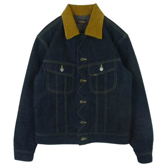 THE FLAT HEAD ザフラットヘッド FN-0J-D102 14.5oz 左綾ジンバブエコットン デニム ブランケット ジャケット インディゴブルー系 38【美品】【中古】
