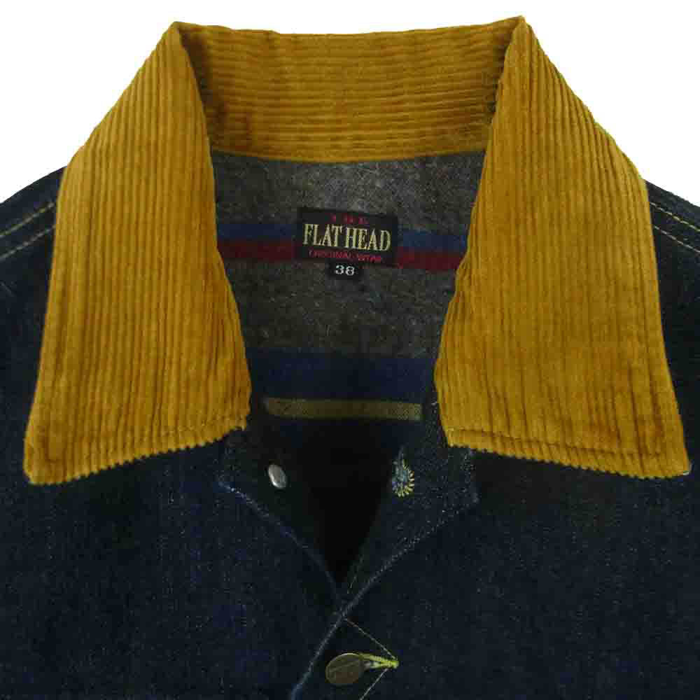 THE FLAT HEAD ザフラットヘッド FN-0J-D102 14.5oz 左綾ジンバブエコットン デニム ブランケット ジャケット インディゴブルー系 38【美品】【中古】