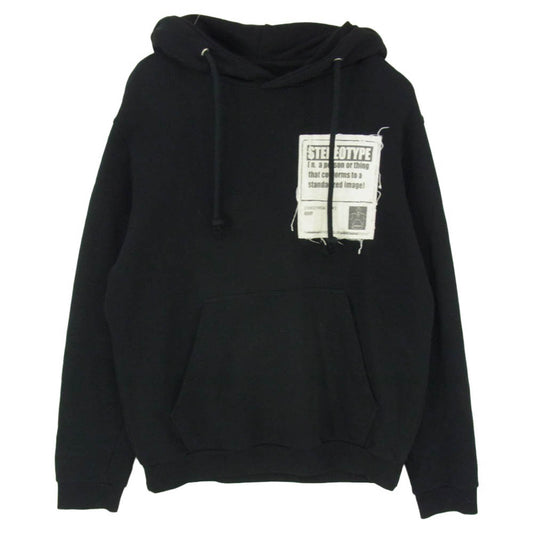 MAISON MARGIELA メゾンマルジェラ 18SS S50GU0056 STEREOTYPE ステレオタイプ ロゴ プルオーバー パーカー ブラック系 48【中古】