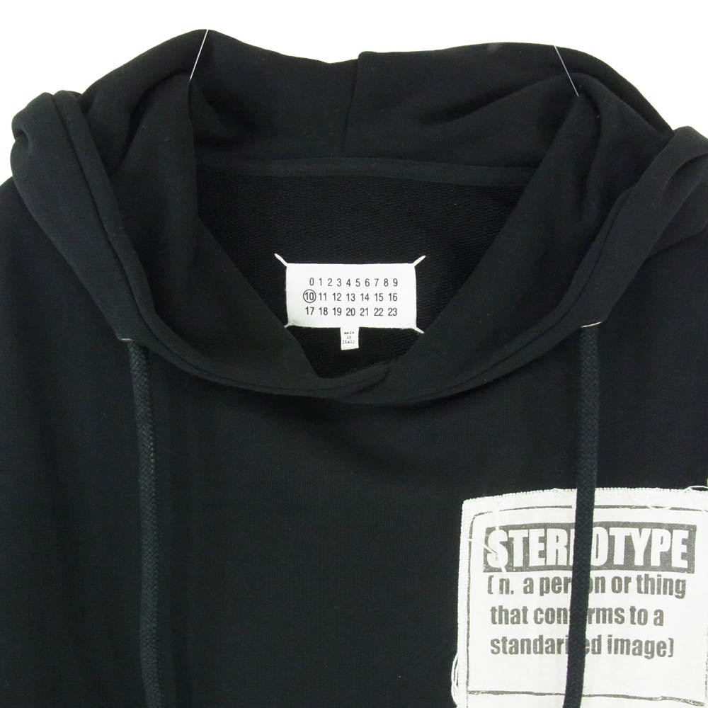 MAISON MARGIELA メゾンマルジェラ 18SS S50GU0056 STEREOTYPE ステレオタイプ ロゴ プルオーバー パーカー ブラック系 48【中古】