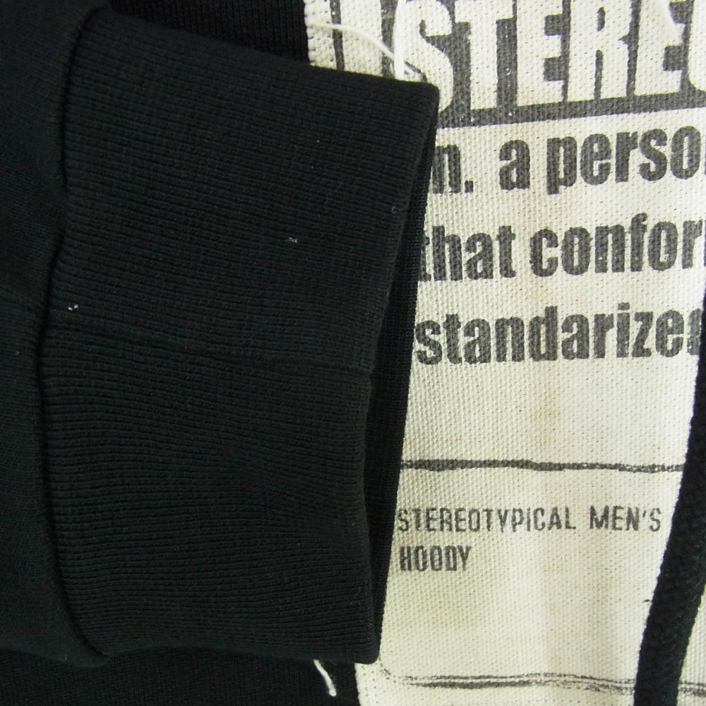MAISON MARGIELA メゾンマルジェラ 18SS S50GU0056 STEREOTYPE ステレオタイプ ロゴ プルオーバー パーカー ブラック系 48【中古】