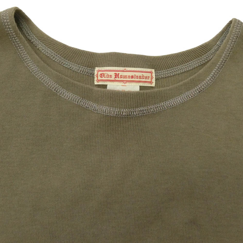 オールドホームステッダー 12398 CREW NECK LONG SLEEVE 半袖 Tシャツ カットソー カーキ系 42【美品】【中古】